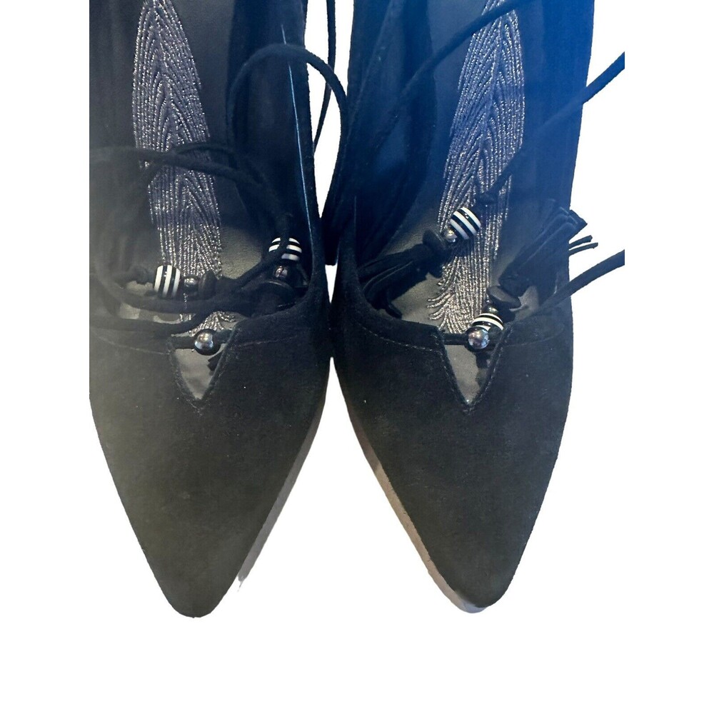 Brian Atwood Hanna Black Suede Heels Pumps Size 10 - Picture 3 of 12